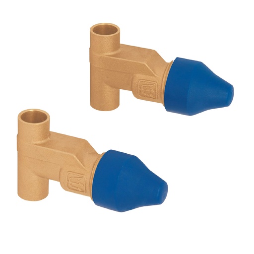 [49600] Par de llaves de bronce soldables para regadera sin manerales