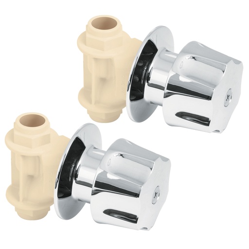 [45046] Par de llaves de cpvc para regadera con manerales metalicos