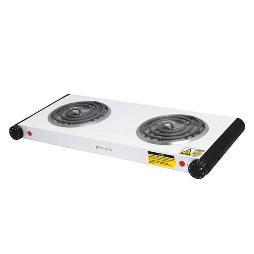 [48127] Parrilla electrica rectangular color blanco de 2 resistencias