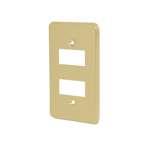 [46436] Placa de 2 modulos color aluminio económico