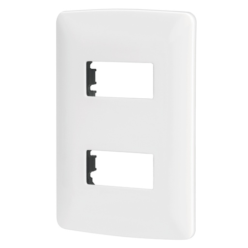 [48133] Placa de 2 modulos color blanco italiana