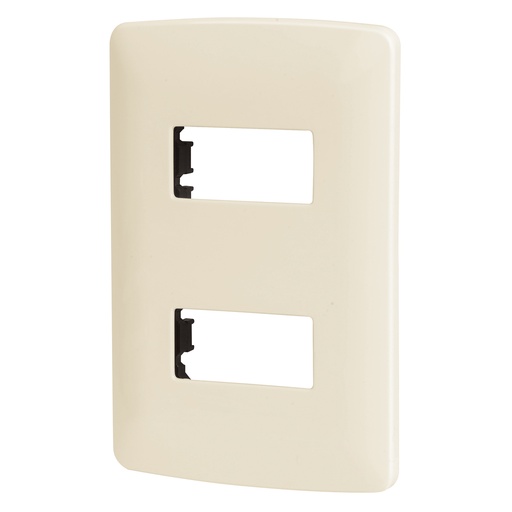 [48089] Placa de 2 modulos color marfil italiana
