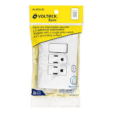 [25079] Placa de 3 modulos armada con 2 contactos e interuptor