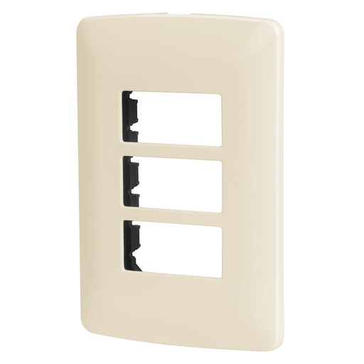 [48090] Placa de 3 modulos color marfil italiana
