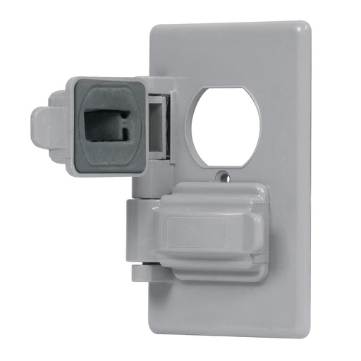 [46410] Placa dúplex color gris standard