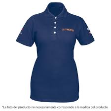 [60474] Playera para dama azul marino tipo polo talla chica
