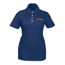 [60472] Playera para dama azul marino tipo polo talla grande