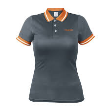 [61086] Playera para dama gris tipo polo talla chica