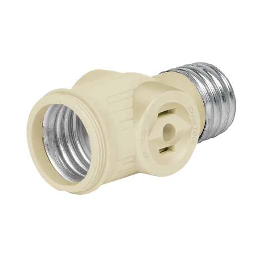 [46514] Portalampara sencillo de baquelita blanco con 2 contactos