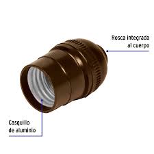 [46500] Portalampara sencillo de baquelita negro