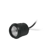 [46509] Portalampara sencillo de pvc negro para interperie
