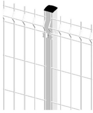 [POS13270] Poste para reja decorativa color blanco de 2" x 3 mts