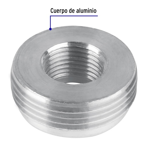 [46098] Reduccion de aluminio tipo bushing de 1 1/4" a 1/2"
