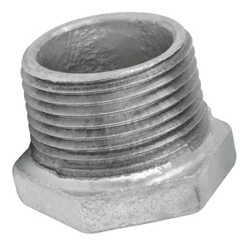 [47503] Reduccion galvanizada tipo bushing de 3/4" x 1/2"