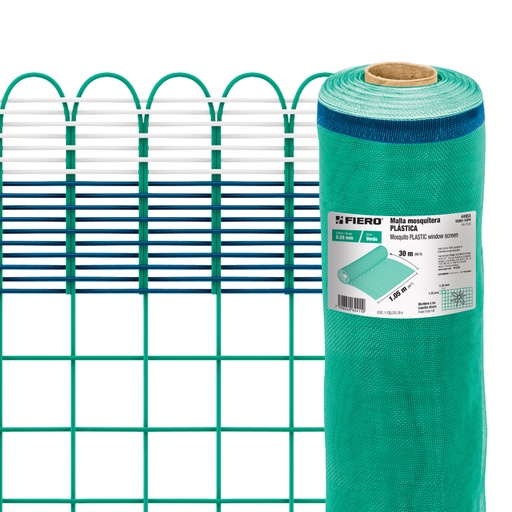 [44953] Rollo de malla mosquitera  plastica verde de 1-05 x 30 mts