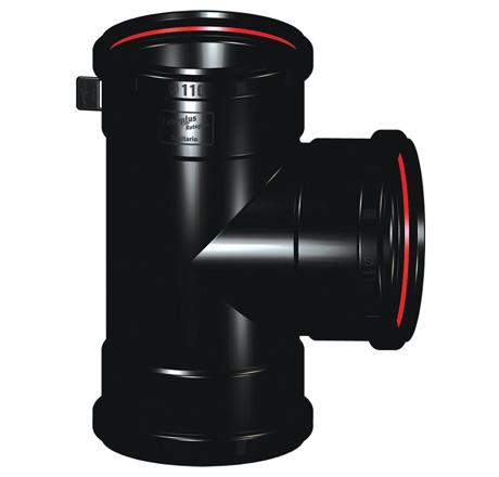 [210099] Tee h-h-h reducida de 6" x 4" para tuboplus sanitario