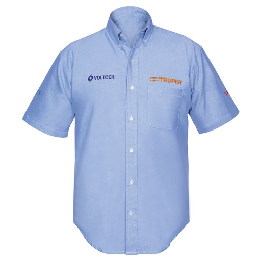 [60350] Camisa para caballero azul manga corta talla grande