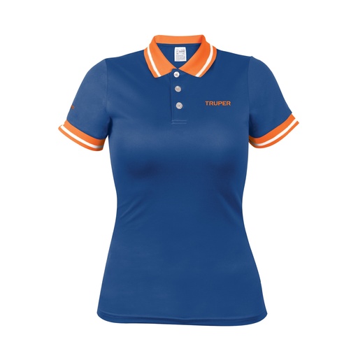 [69971] Playera para dama azul tipo polo talla mediana
