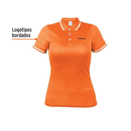 [69987] Playera para dama naranja tipo polo talla mediana