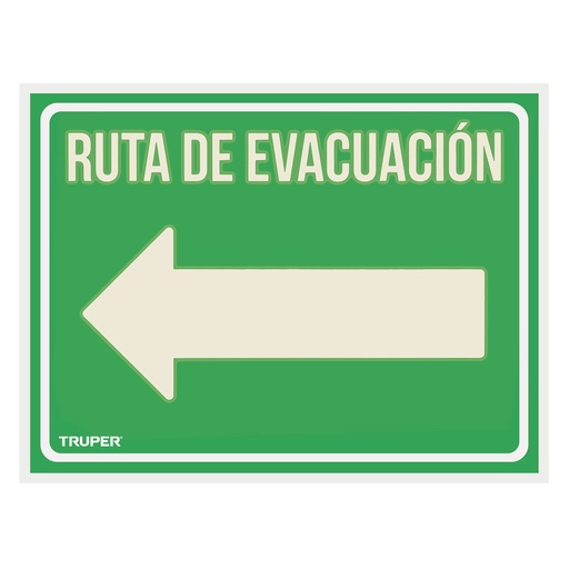 [18369] Letrero de señalizacion ruta evacuacion izquierda 21x28 cm 