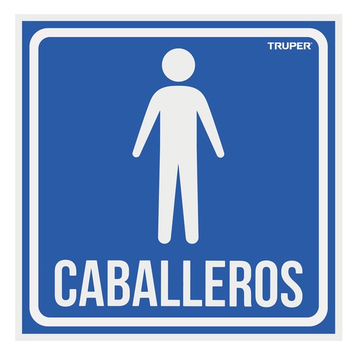 [18474] Letrero de señalizacion "caballeros" 19 x 19 cm