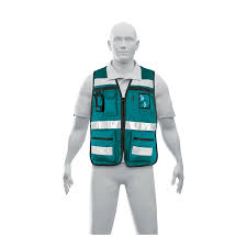 [14664] Chaleco brigadista con cintas reflejantes verde