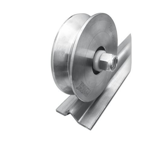 [RGU080] Rueda al piso con tornillo 80 mm para riel con guia redonda
